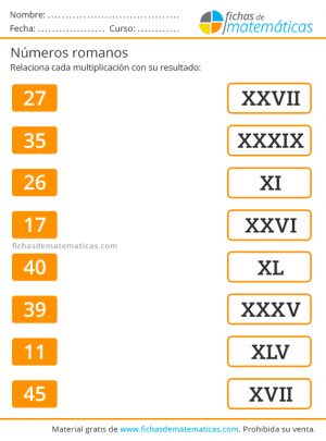 cuaderno de números romanos gratis