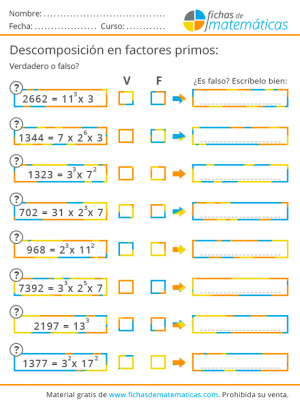números primos y descomposición factorial