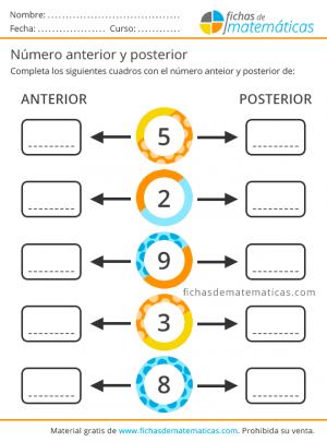 anterior y posterior, ejercicios para niños de primaria