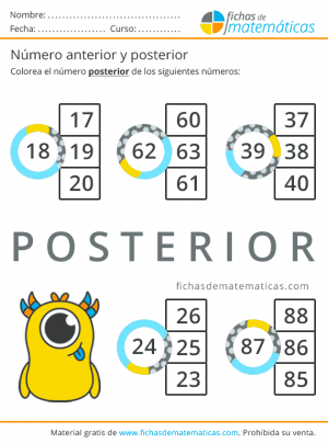 ejercicios número posterior