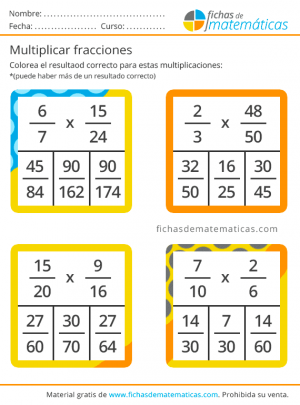 ejercicios de multiplicar fracciones