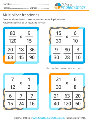 fracciones para multiplicar ejercicio