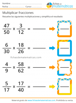 multiplicaciones de fracciones para imprimir
