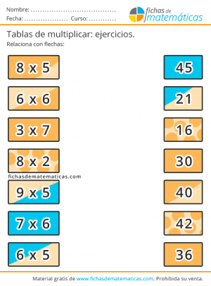 tablas de multiplicar con flechas