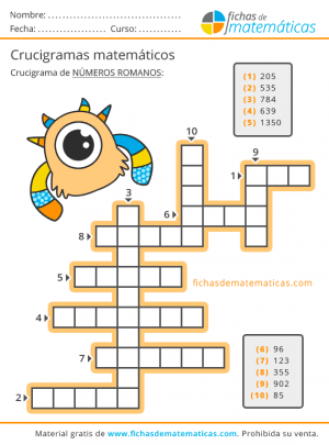 crucigramas números romanos