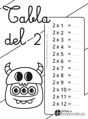 colorear tabla del 2